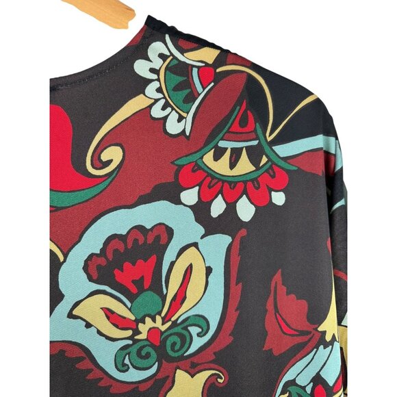 Alembika Black & Olive Polka Dot Mixed Print Oversized Midi Dress Size M - Picture 6 of 8